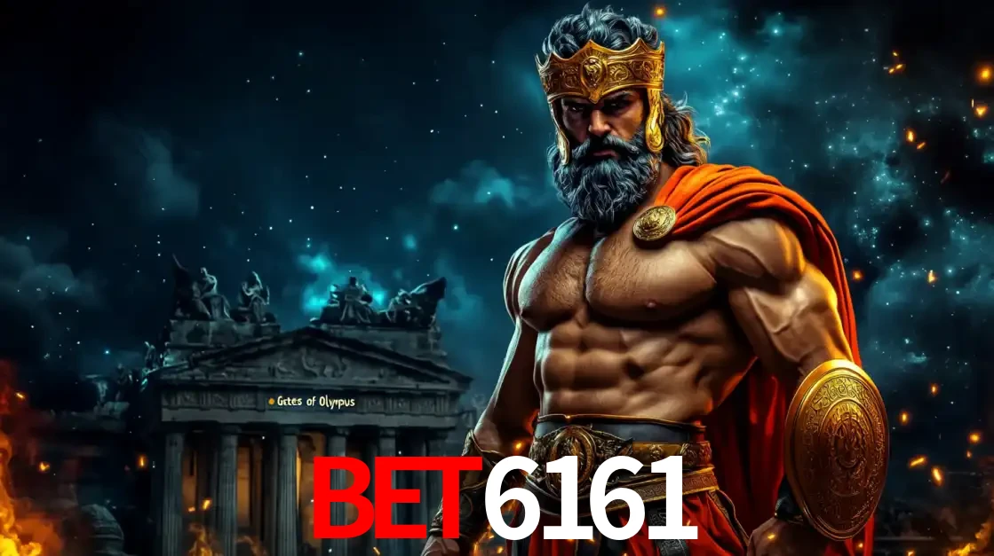 O poderoso Zeus do jogo de slot Gates of Olympus em frente ao seu templo, pronto para lançar multiplicadores divinos e prêmios épicos no cassino online bet6161.